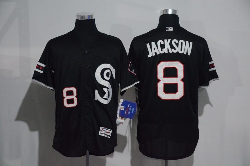 MLB Chicago White Sox #8 Jackson Black Jersey