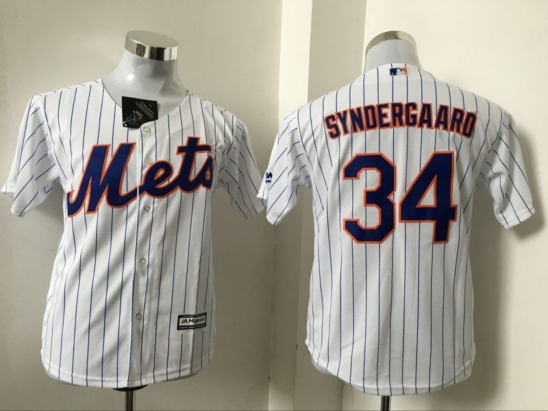 MLB New York Mets #34 Syndergaard White Kids Jersey