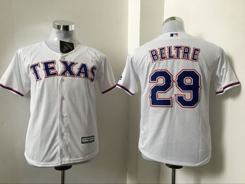 MLB Texas Rangers #29 Beltre White Kids Jersey