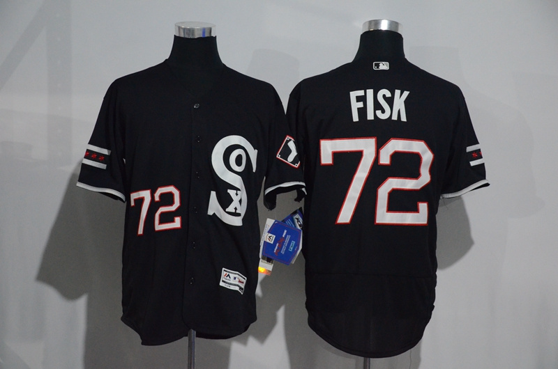 MLB Chicago White Sox #72 Fisk Black Jersey