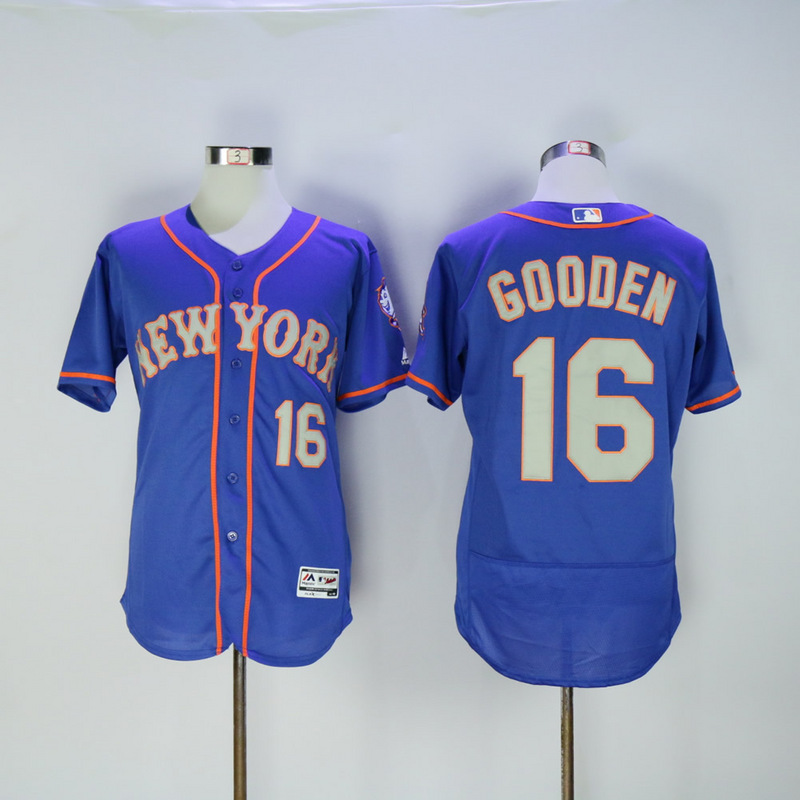 MLB New York Mets #16 Gooden Blue Elite Jersey