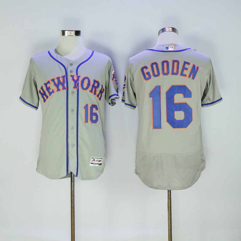 MLB New York Mets #16 Gooden Grey Elite Jersey