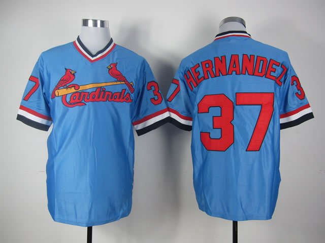 MLB St.Louis Cardinals #37 Hernandez Blue Pullover Jersey