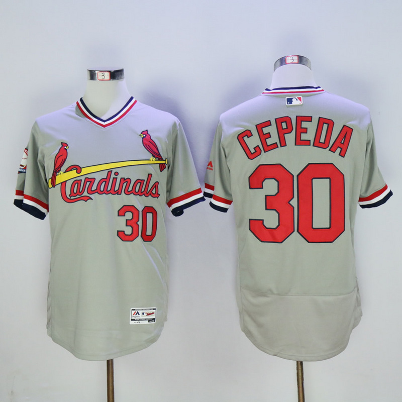 MLB St.Louis Cardinals #30 Cepeda Grey Pullover 1982 Jersey