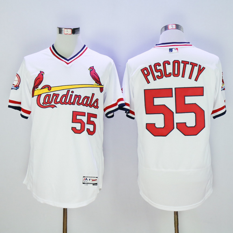 MLB St.Louis Cardinals #55 Stephen Piscotty White 1985 Throwback Jersey