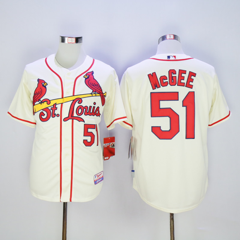 MLB St.Louis Cardinals #51 McGEE Cream  Jersey