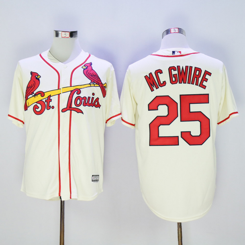 MLB St.Louis Cardinals #25 Mc Gwire Cream Jersey