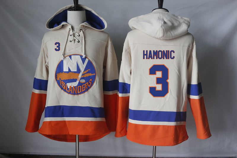 NHL New York Islanders #3 Hamonic Cream Hoodie