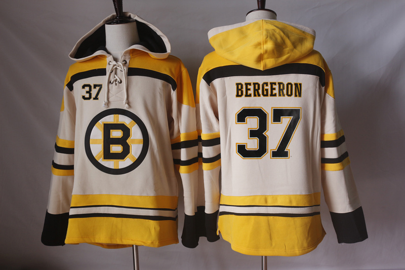 NHL Boston Bruins #37 Bergeron Cream Hoodie