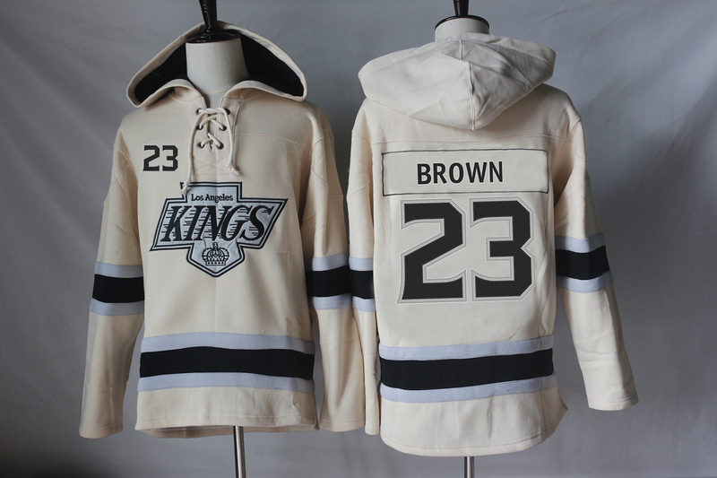 NHL Los Angeles Kings #23 Brown Cream Hoodie