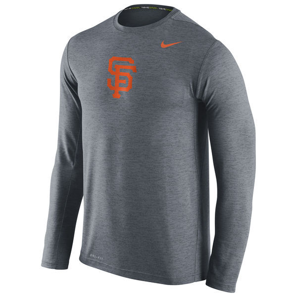 San Francisco Giants Nike Stadium Dri-FIT Touch Long Sleeve Top - Anthracite 