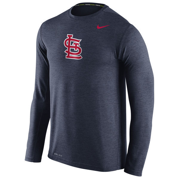 St. Louis Cardinals Nike Stadium Dri-FIT Touch Long Sleeve Top - Navy 