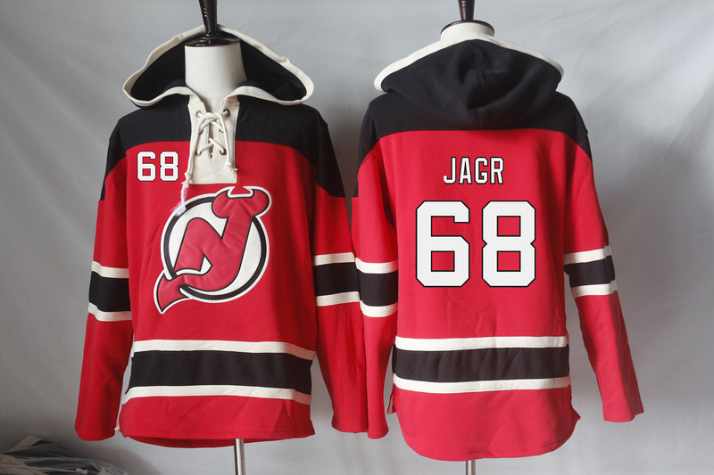 NHL New Jersey Devils #68 Jagr Red Hoodie