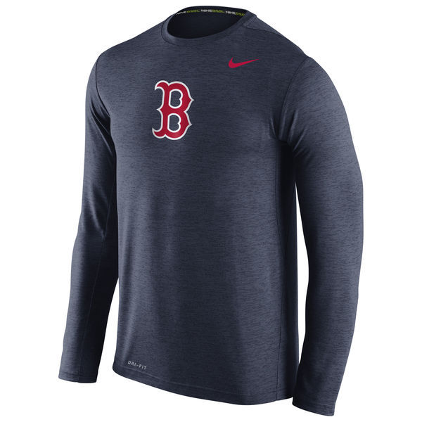 Boston Red Sox Nike Stadium Dri-FIT Touch Long Sleeve Top - Navy 