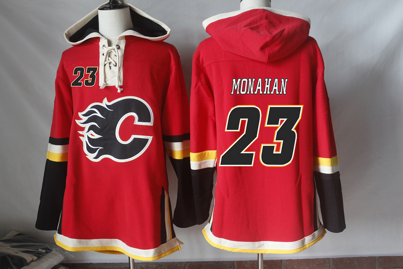 NHL Calgary Flames #23 Monahan Red Hoodie