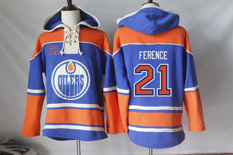 NHL Edmonton Oilers #21 Ference Blue Hoodie