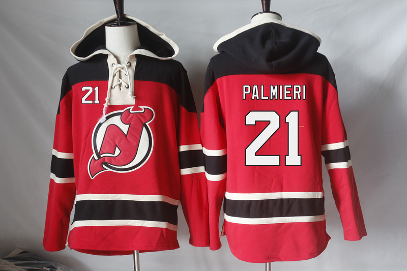 NHL New Jersey Devils #21 Palmieri Red Hoodie