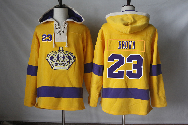 NHL Los Angeles Kings #23 Brown Yellow Hoodie