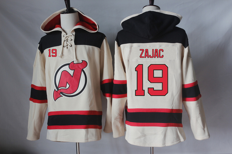 NHL New Jersey Devils #19 Zajac Cream Hoodie