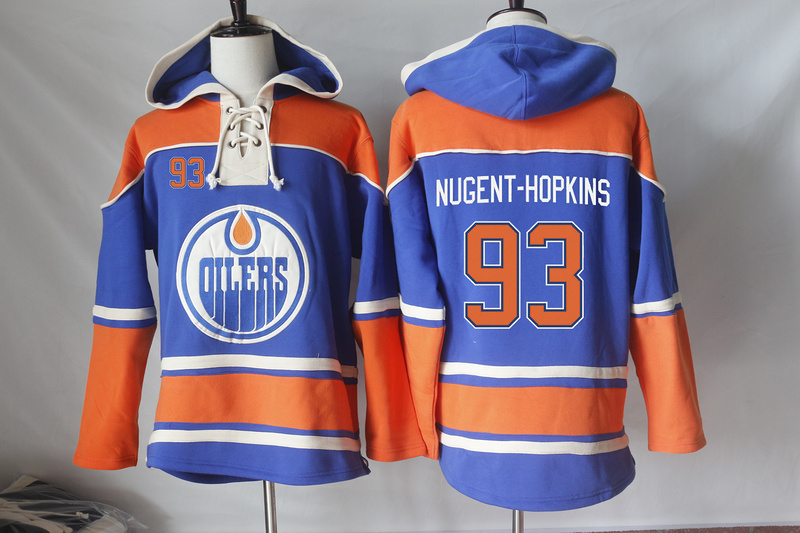 NHL Edmonton Oilers #93 Nugent-Hopkins Blue Hoodie