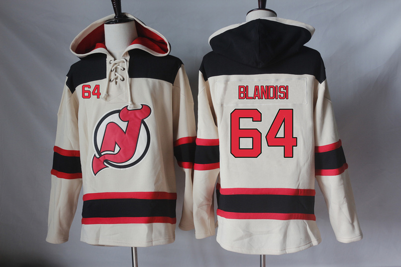 NHL New Jersey Devils #64 Blandisi Cream Hoodie