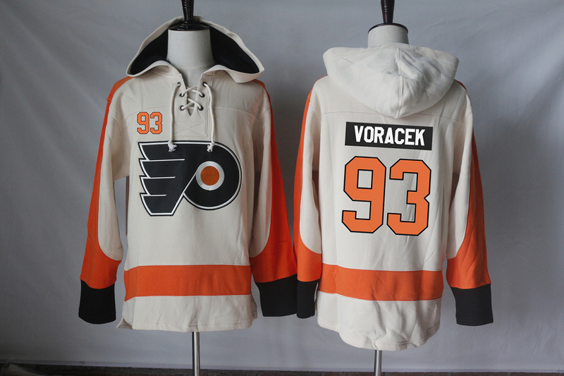NHL Philadelphia Flyers #93 Voracek Cream Hoodie