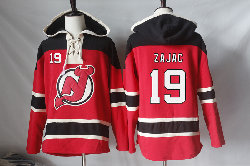 NHL New Jersey Devils #19 Zajac Red Hoodie