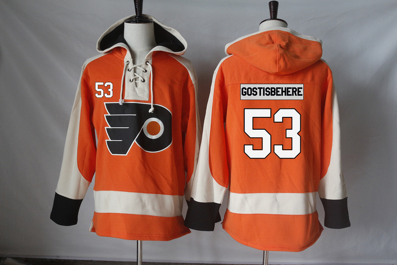 NHL Philadelphia Flyers #53 Gostisbehere Orange Hoodie