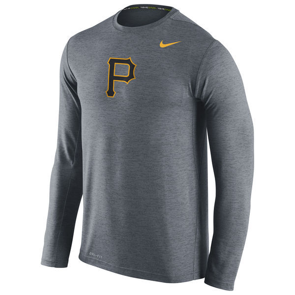 Pittsburgh Pirates Nike Stadium Dri-FIT Touch Long Sleeve Top - Anthracite 