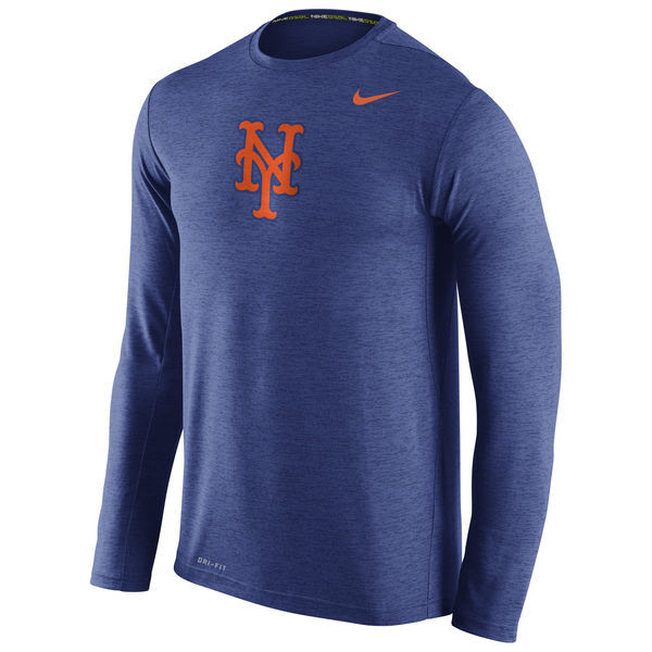 New York Mets Nike Stadium Dri-FIT Touch Long Sleeve Top - Royal 
