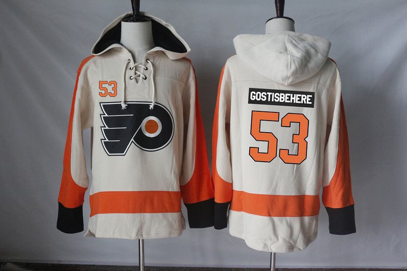 NHL Philadelphia Flyers #53 Gostisbehere Cream Hoodie