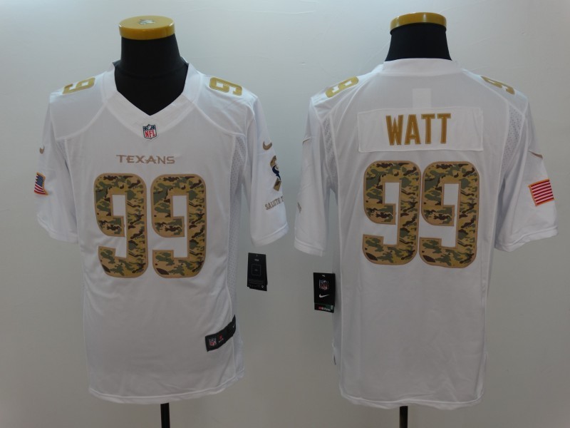 NFL Houston Texans #99 Watt White Salute To Service Limited Jersey