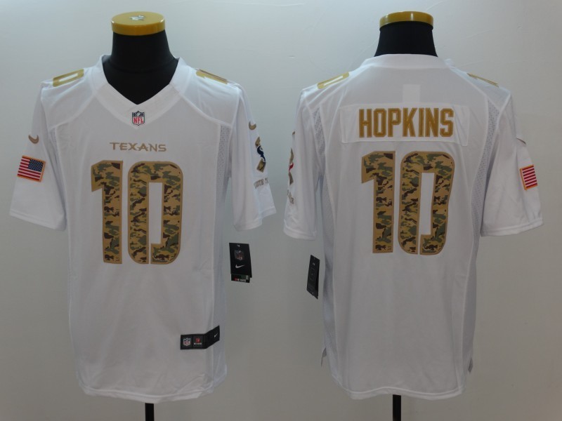 NFL Houston Texans #10 Hopkins White Salute To Service Limited Jersey