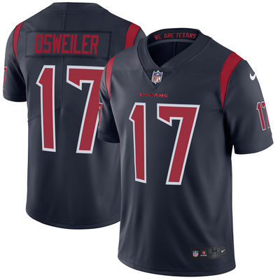 NFL Houston Texans #17 Osweiler Blue Rush Jersey