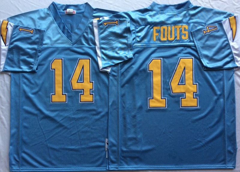 NFL San Diego Chargers Blue #14 Fouts L.Blue Throwback Jersey