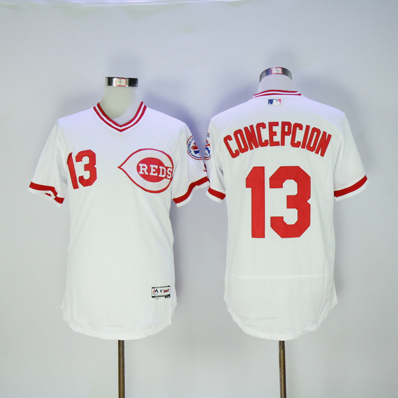 MLB Cincinnati Reds #13 Concepcion White Pullover Jersey