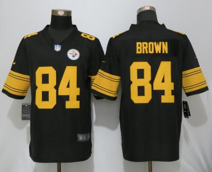 New Nike Pittsburgh Steelers 84 Brown Navy Black Color Rush Limited Jersey