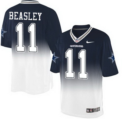 Nike Cowboys #11 Cole Beasley Navy Blue White Mens Stitched NFL Elite Fadeaway Fashion Jersey