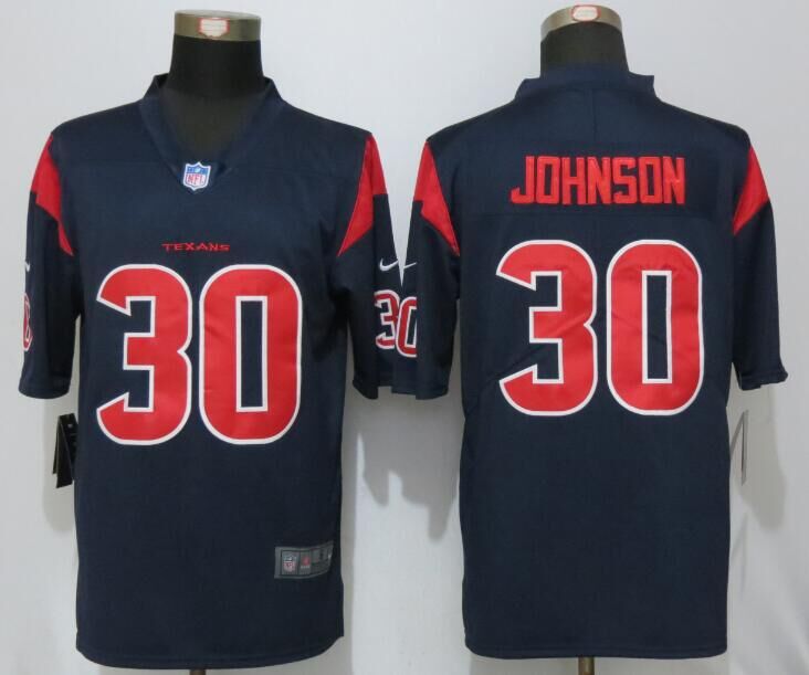 Nike Mens Houston Texans 30 Johnson Navy Blue Color Rush Limited Jersey