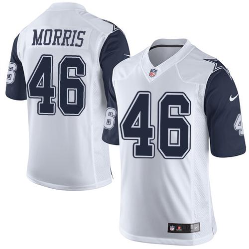 Nike Cowboys #46 Alfred Morris White NFL Rush Jersey