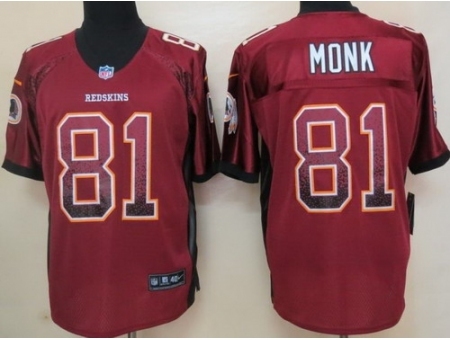 Nike Washington Redskins 81 Art Monk Red Elite Drift Fashion NFL Jersey 