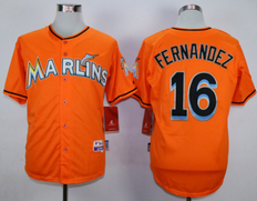 MLB Miami Marlins #16 Fernandez Orange Jersey