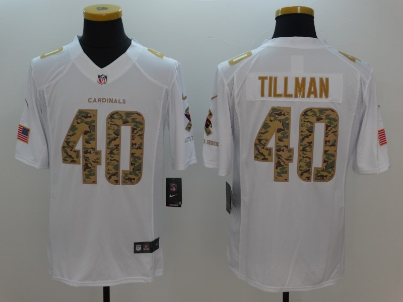 Nike Arizona Cardinals #40 Tillman White Saulte to Service Jersey