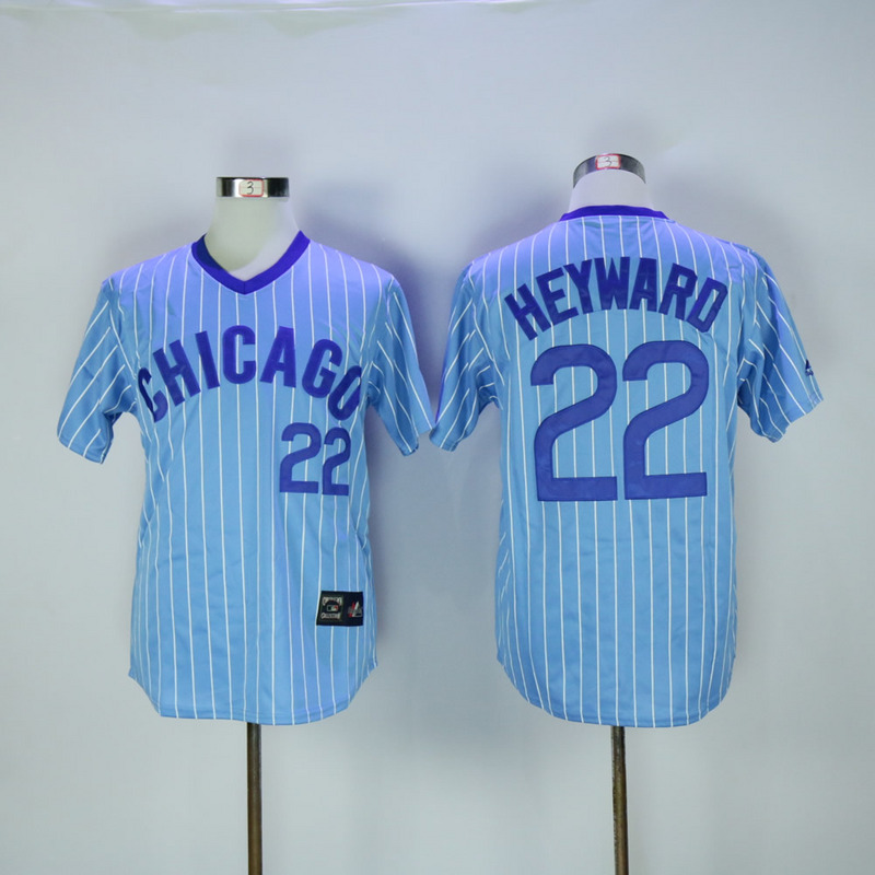 MLB Chicago Cubs #22 Heyward Blue Throwback Pullover Jersey