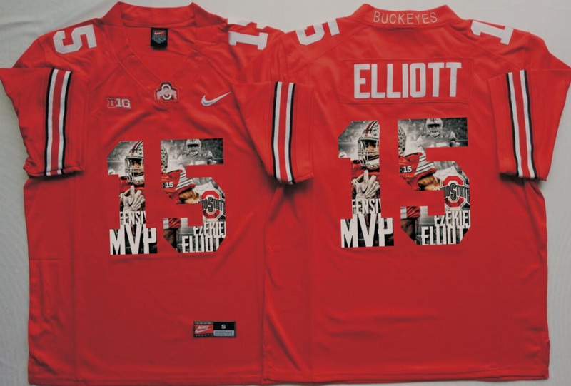 2016 Ohio State Buckeyes Red #15 Elliott Fashion Jersey