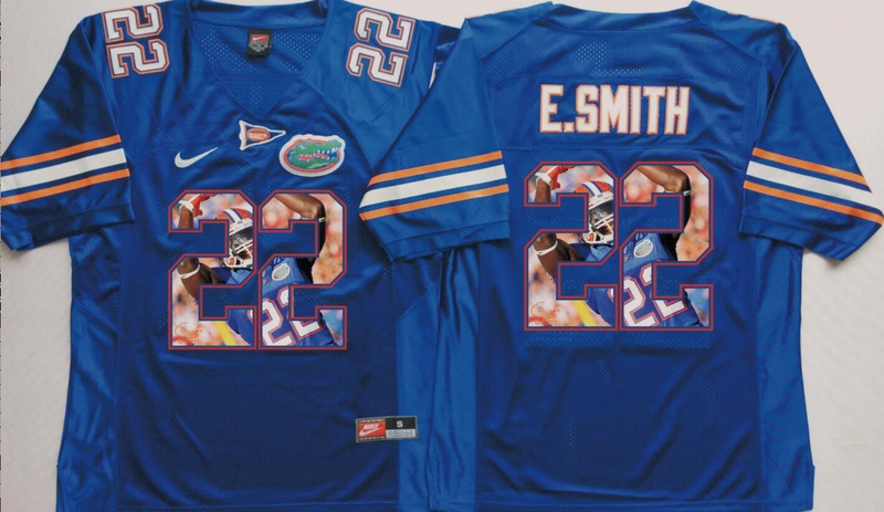 NCAA Florida Gators Blue #22 E.Smith Fashion Jersey