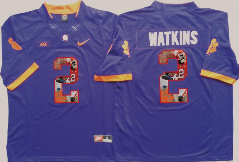 NCAA Clemson Tigers Purple Limited #2 Watkins Fashion Jersey