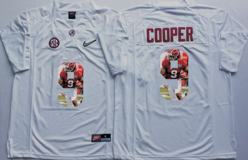 NCAA Alabama Crimson Tide White #9 Cooper Fashion Jersey