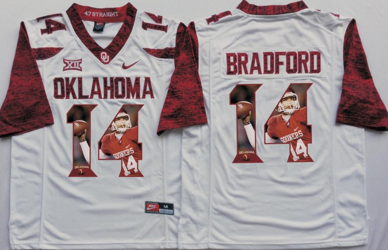 NCAA Oklahoma Sooners White Limited #14 Bradford Fashion Jersey