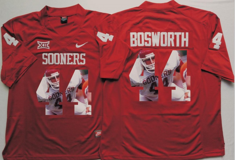 NCAA Oklahoma Sooners Red #44 Bosworth Fashion Jersey